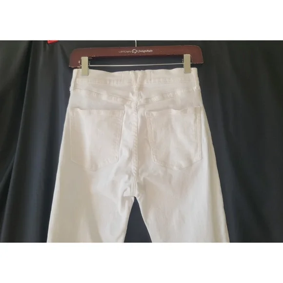 Veronica Beard Womens Washed White Carly Raw Hem Kick Flare Jeans 26